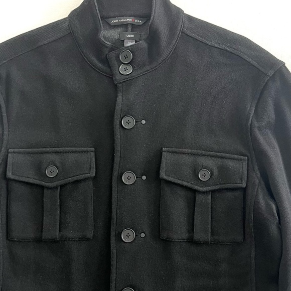John Varvatos Star U.S.A. Luxe Knit Jacket in Black Size Medium - Picture 2 of 10
